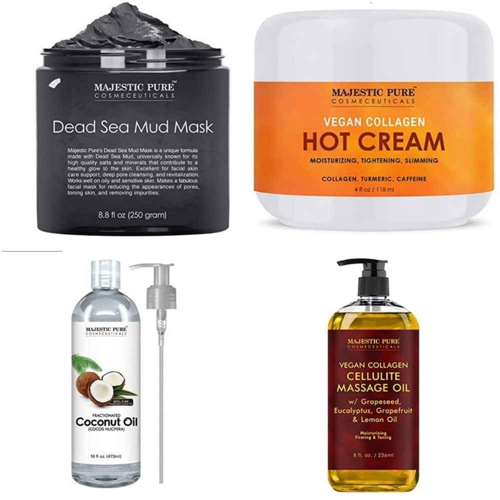 Skin Care Bundle Massage Oil Cellulite Cream Coconut Dead Sea Mask Spa Gift